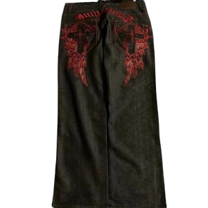 Wide leg embroided Jeans